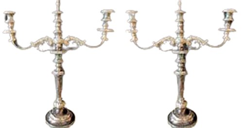 Pair Silver Plated Candle Holders (1 of 9)
