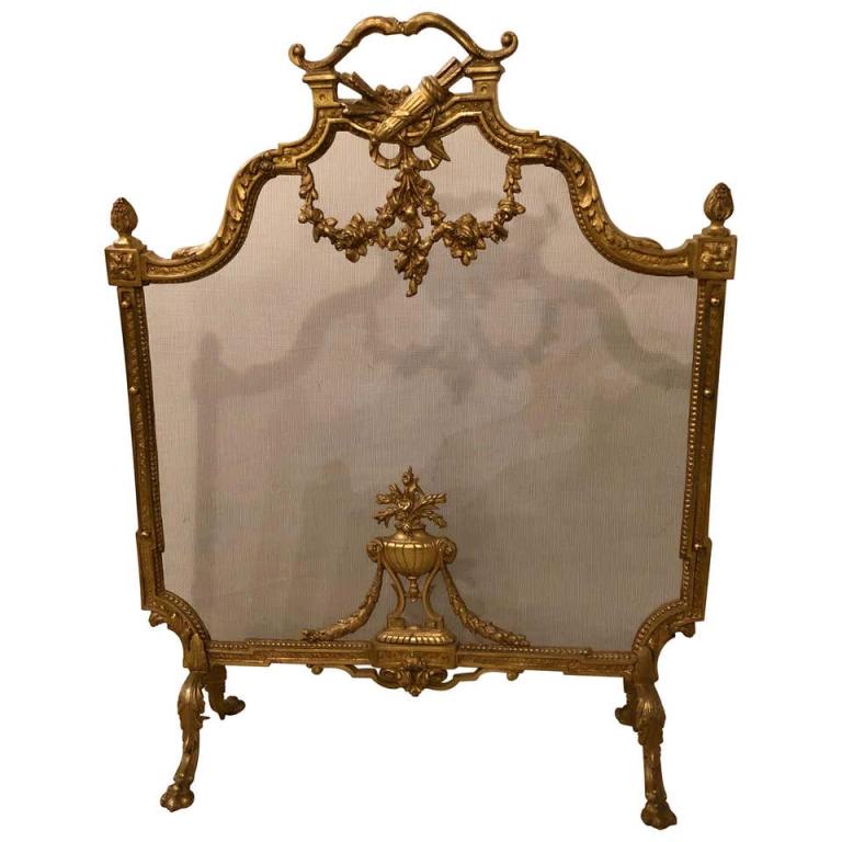 Louis XVI Style Bronze Fire Screen (1 of 11)