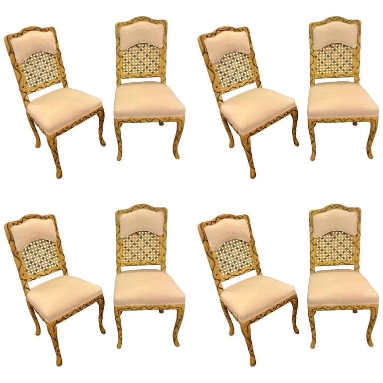 Set of Eight Hollywood Regency Style Chairs (1 of 9)