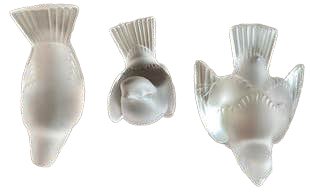 3 Pieces Lalique Frosted Crystal Mocking Sparrow (1 of 12)