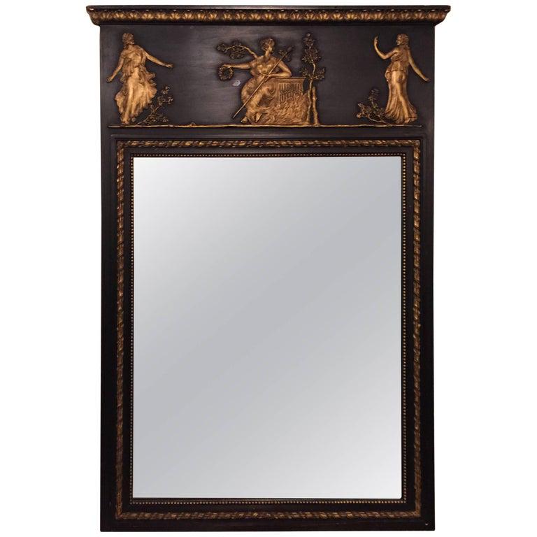 French Ebonized Neoclassical Style Wall Mirror (1 of 9)