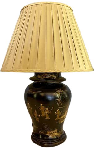 Chinoiserie Style Ebony Table Lamp (1 of 8)