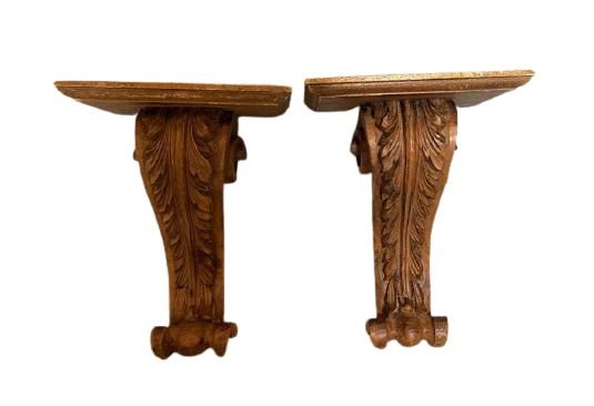 Pair of  19th Century Wooden Shelve Brackets (34) (1 of 8)