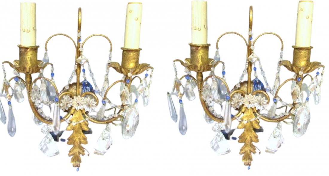 Pair of Gilt Tole Sconces (1 of 5)