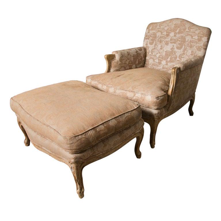 French Louis XV Style Armchair and Stool (1 of 9)
