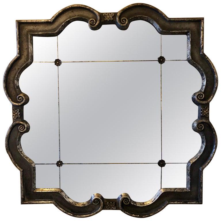 Midcentury Wall Mirror Silver Overlay Decorated (1 of 11)