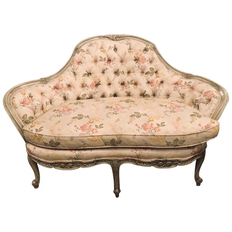 Louis XV Style Paint Decorated Settee / Loveseat (1 of 12)