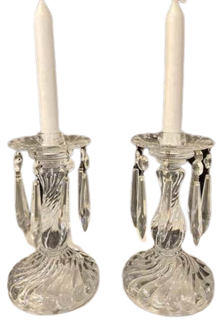 Pair of Baccarat Style Candlesticks (1 of 6)
