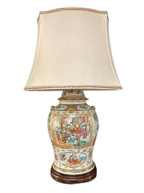 Chinese Lidded Jar Mounted as Lamp (1 of 8)