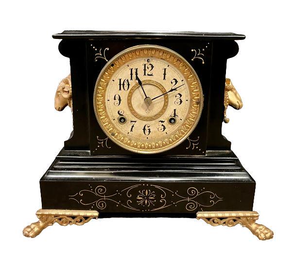 Black Slate Ansonia Mantle Clock (1 of 9)