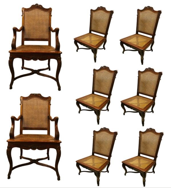 Eight French Country Dining Chairs Mortise and Tenon (1 of 12)