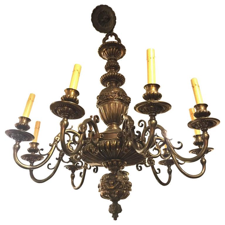 Nine-Arm Renaissance Style Chandelier Bronze (1 of 10)