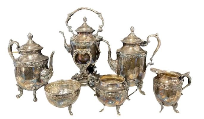 Six Piece Silver on Copper Service (1 of 8)