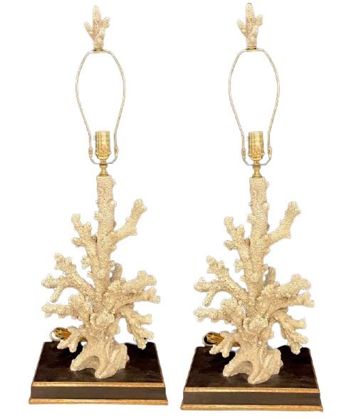 Pair Coral Style Table Lamps (1 of 8)
