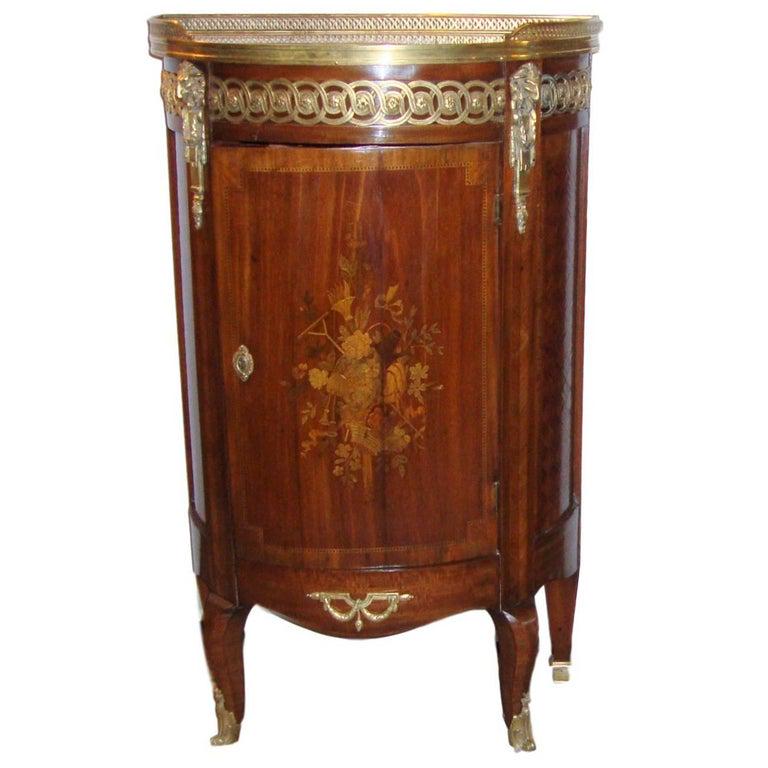 Inlaid Pedestal End Table Night Stand (1 of 8)