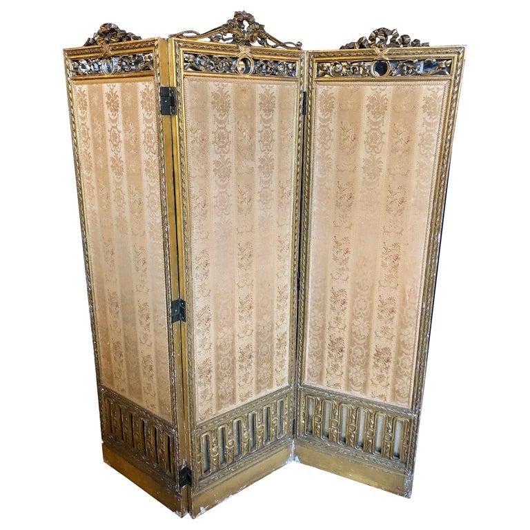 Louis XVI Style 3-Panel Folding Screen (1 of 12)