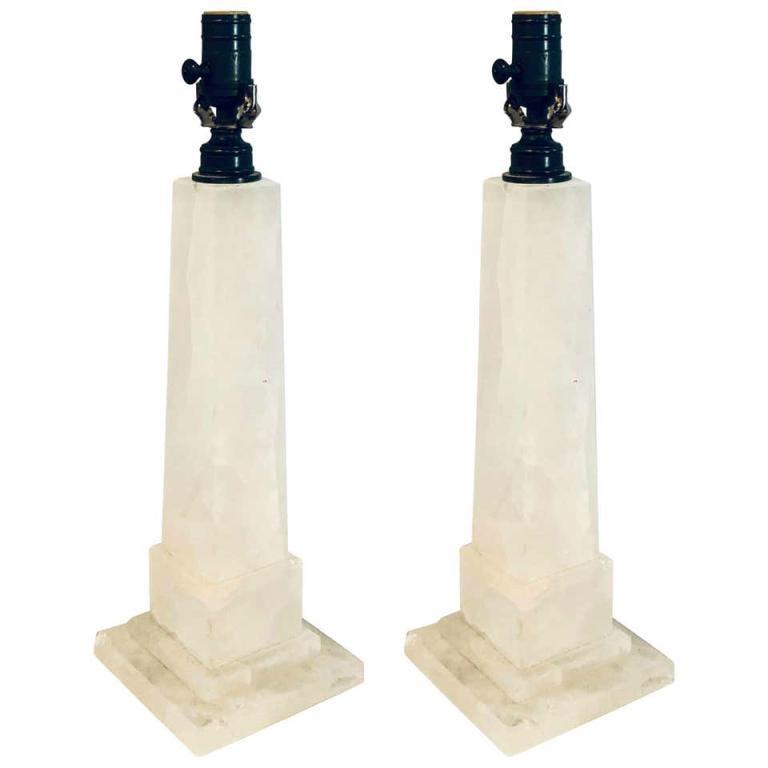 Pair of Neoclassical Style Rock Crystal Obelisk (1 of 7)