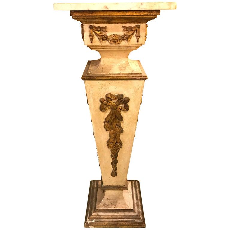 19th Italian Giltwood and Paint Decorated Pedestal (1 of 8)