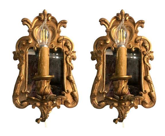 Pair of Mirror Gilded Sconces (1 of 9)