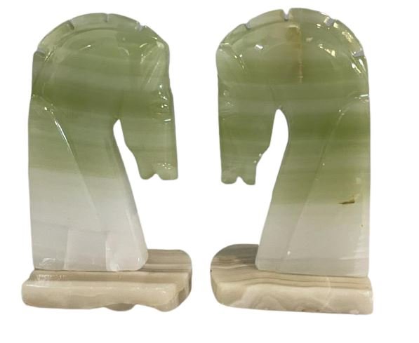 Pair of Jade Horse Bookends (43) (1 of 11)