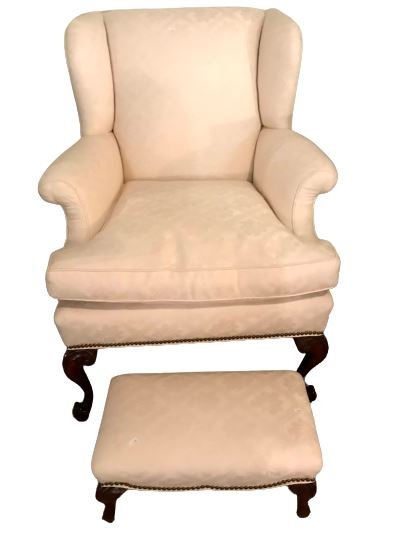 Finely Upholstered Arm Chair w/Matching Step Stool (1 of 12)