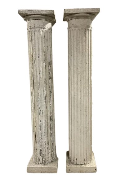 Pair Swedish Paint Decorated Large Columns (1 of 6)