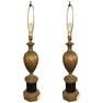 Pair of Bronze Pineapple Urn Form Table Lamp