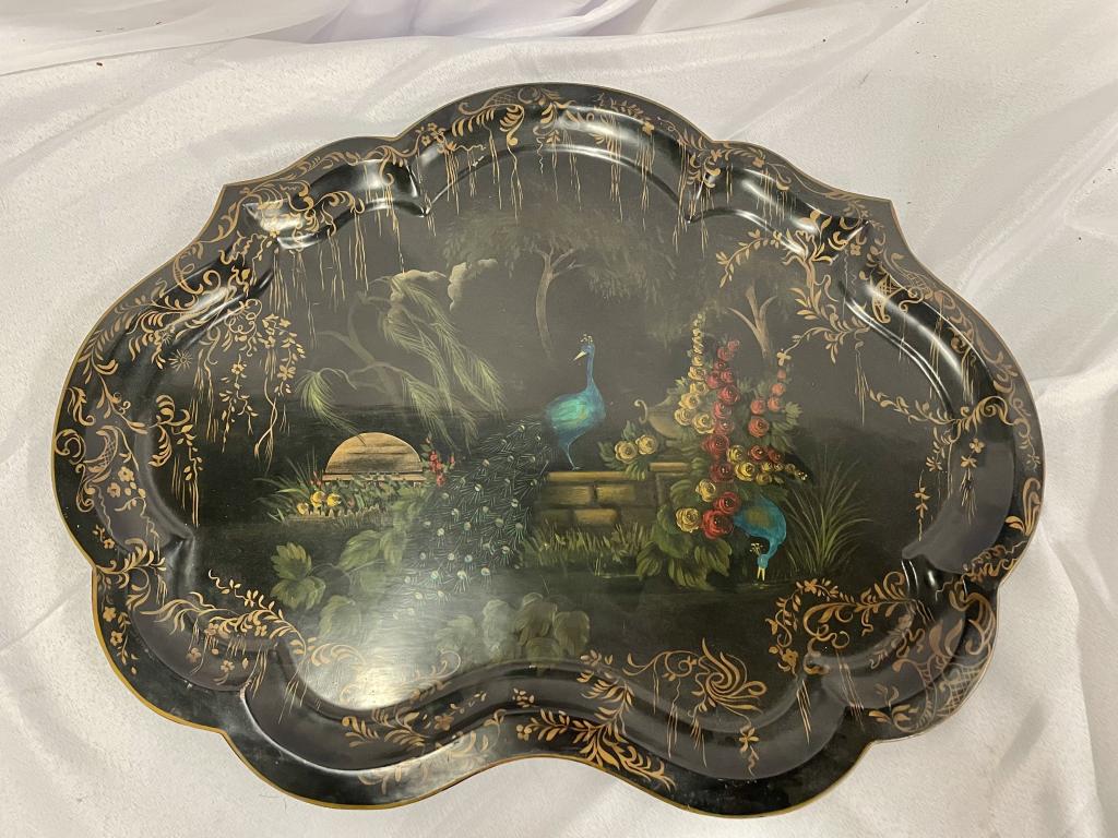 Victorian Painted Toleware Tray (1 of 7)