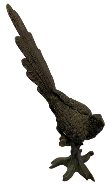 Vintage Bronze Patinated Parrot on Branch (1 of 7)