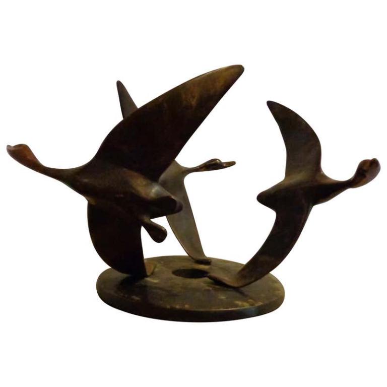 Art Deco Bronze Sculpture of Flying Geese (1 of 6)