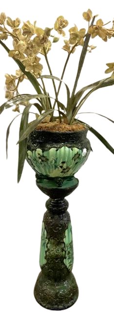 Green Majolica Plant Stand Jardiniere (1 of 8)