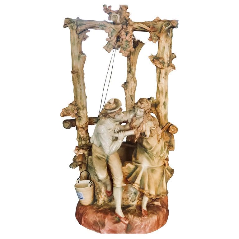 Large Royal Dux Style Double Figure of 2 Lovers (1 of 11)