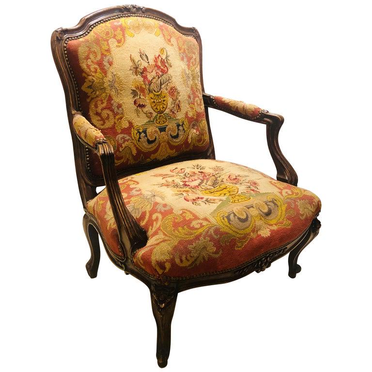 19th Century Louis XV Style Armchair Bergere (1 of 17)