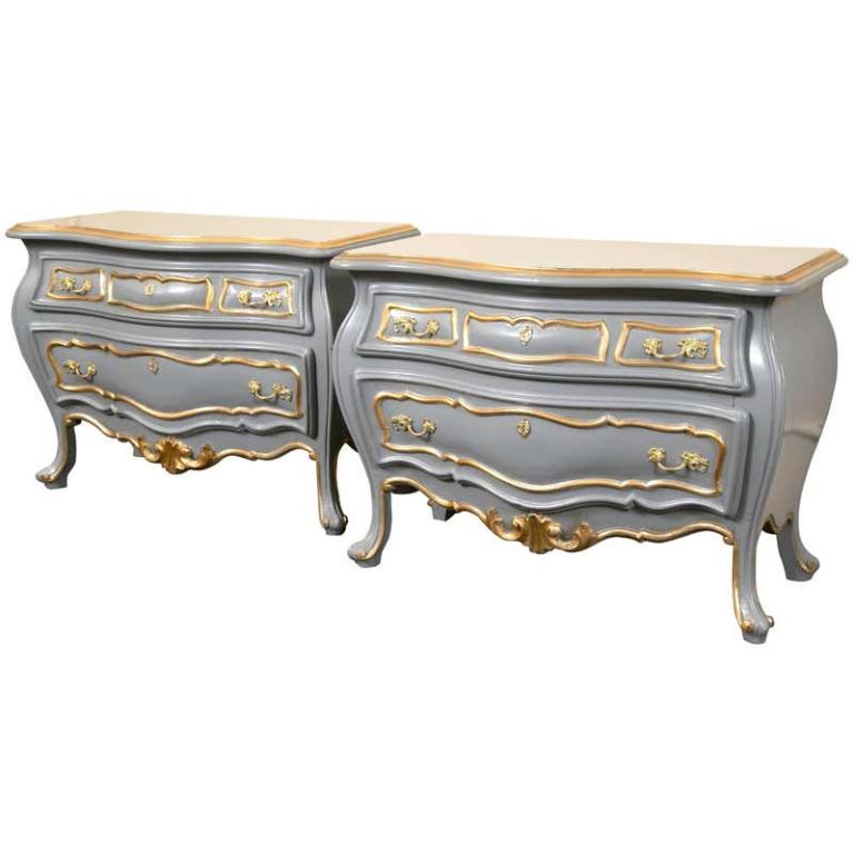 Pair Louis XV Style Commodes, Nightstands or Cabinets (1 of 8)