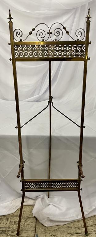 Arts & Crafts Brass Adjustable Floor Easel (1 of 9)