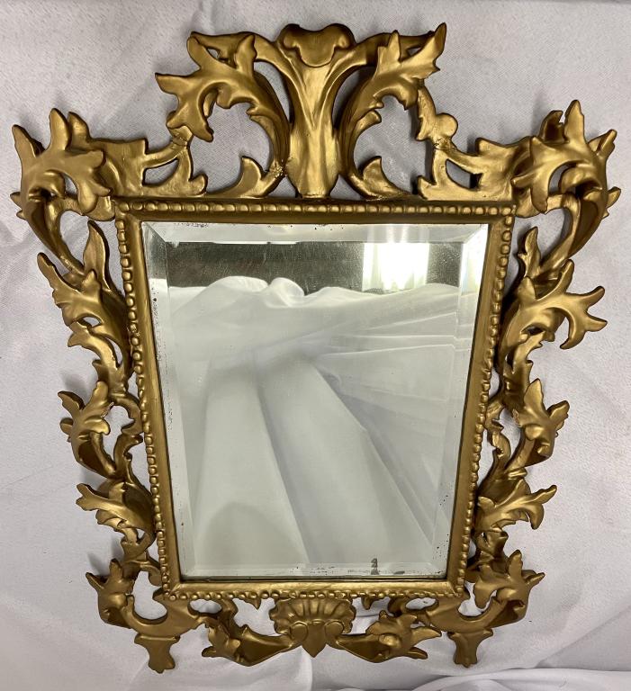 Italian Vintage Giltwood Bevelled Mirror (1 of 13)