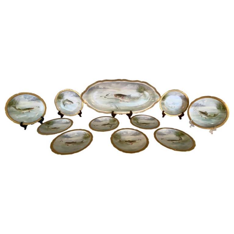 Limoges 11 Pcs. France Fish Set (1 of 13)