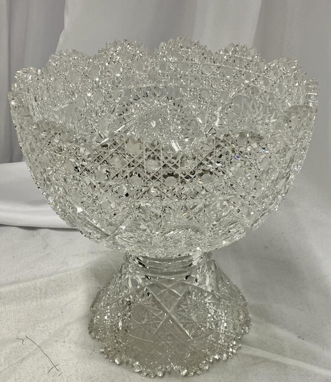 Fine Russian 2 Pieces Cut Glass Punchbowl (1 of 6)
