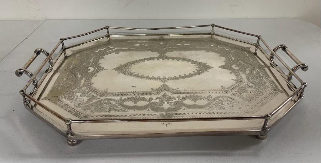 Large Silver Plated Serving Tray (1 of 7)