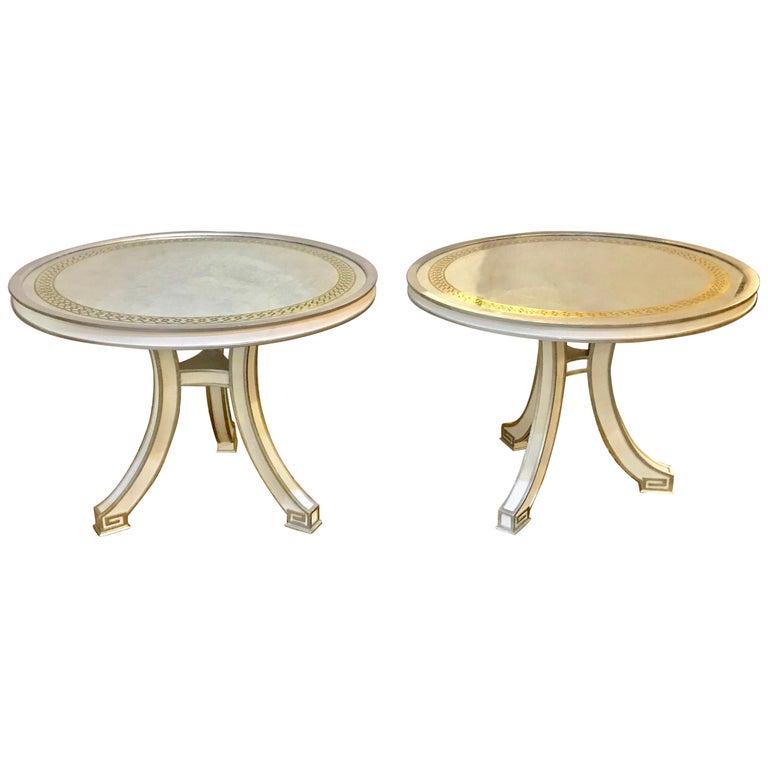 Pair of Eglomise Top Painted Side Tables (427-40) (1 of 13)