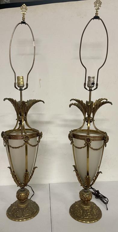 Pair Vintage Bronze Table Lamps (1 of 10)