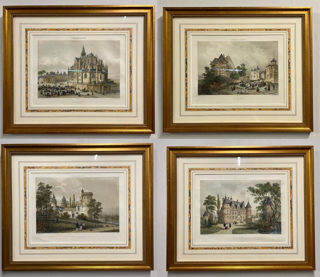 4 Framed Lithographs of Chateau's (1 of 14)