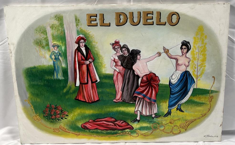 V. Kochin, "El Duelo". Fencing Scene. Oil Painting (1 of 5)