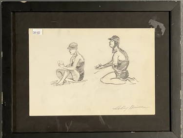 Leroy Neiman, At The Beach, Pencil Sketch on Paper (1 of 6)