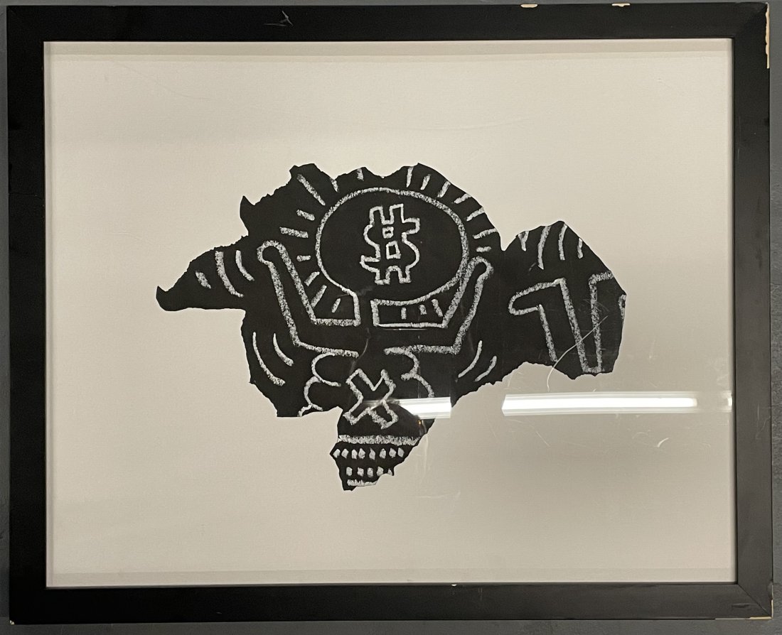 Keith Haring, Subway Paper. Framed.: Keith Haring, Subway Paper. Framed. A rare piece in likeness to world renowned artist, Keith Haring. Keith Haring (1958 - 1990) became an icon amongst the New York City art scene with his graffiti sty