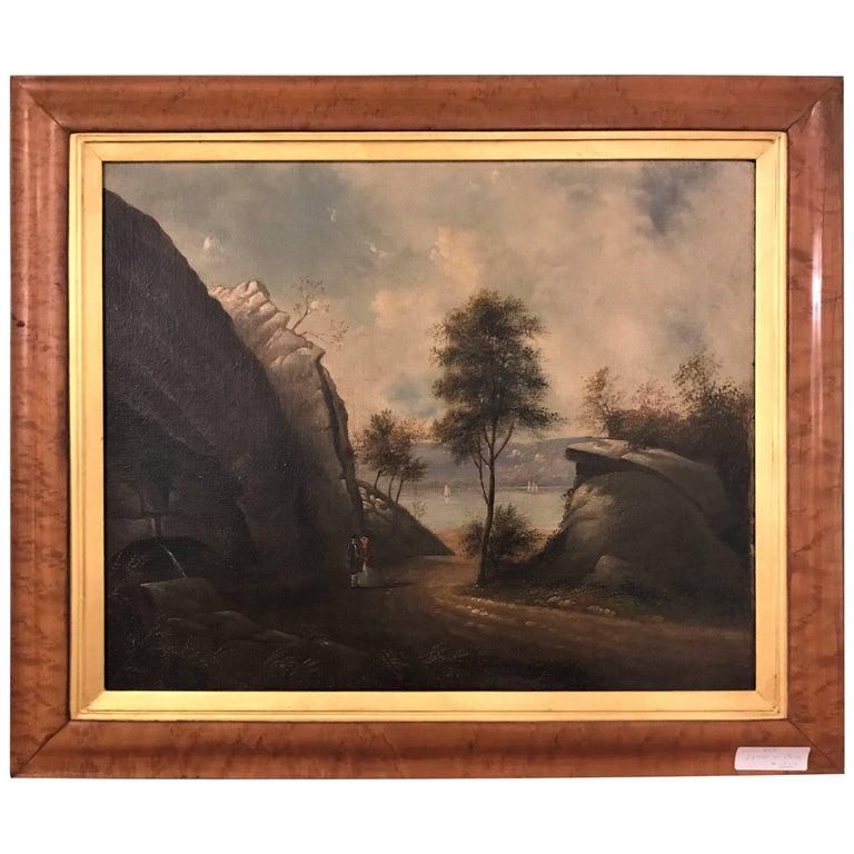 Oil Painting c.1930s Figures on a Path (1 of 6)