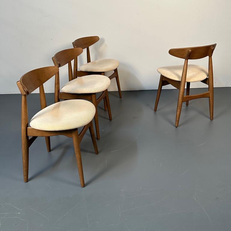 Four Mid Century Modern Cushioned Dining Chairs (1 of 5)