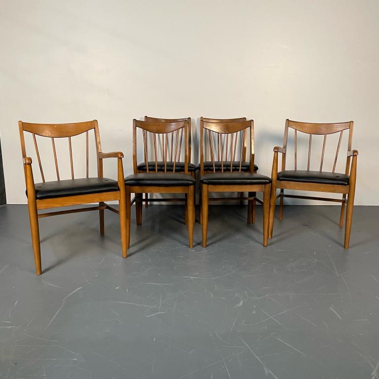 Six Mid-Century Modern Spindle Back Dining Chairs (1 of 3)