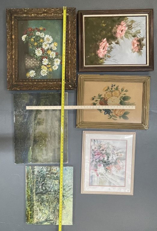 Six Pieces of Floral Artwork (1 of 8)