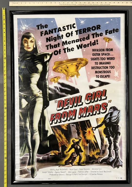 Framed Movie Poster, "Devil Girl From Mars" (1 of 3)